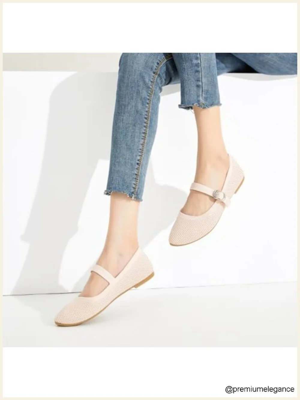 Women's Mesh Ballet Flats with Buckle Strap, Foldable Travel Dress Shoes